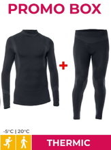 Iron-IC Funktionsunterwäsche-Set (Hose + Langarmshirt) Thermic schwarz Kinder