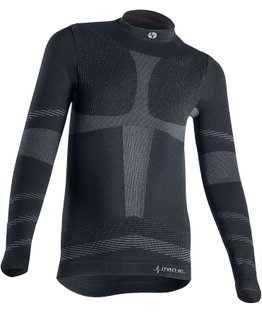 Iron-IC Funktionsunterwäsche Langarmshirt Performance (atmungsaktiv) schwarz/grau Kinder