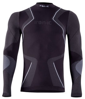 Iron-IC Funktionsunterwäsche Langarmshirt Performance (atmungsaktiv) schwarz/grau Herren