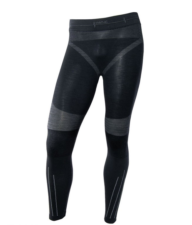 Iron-IC Funktionsunterwäsche Hose (Merinowolle) Performance lang schwarz Herren