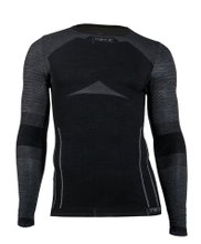 Iron-IC Funkcjonalna bielizna termoaktywna z długim rękawem Performance (wełna merino) czarna/szara męska