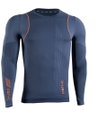 Iron-IC Langarmshirt Performance Melange blau Herren