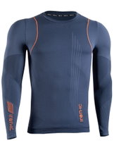 Iron-IC Langarmshirt Performance Melange blau Herren