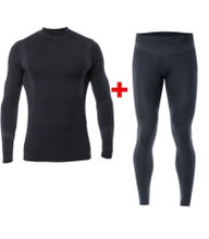 Iron-IC Funktionsunterwäsche-Set (Hose + Langarmshirt) Thermic schwarz Herren