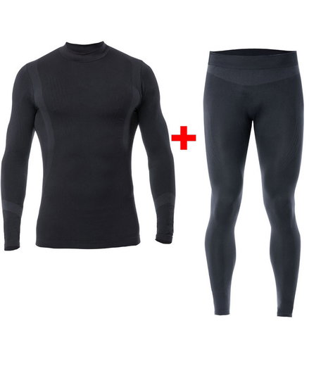 Iron-IC Functional Underwear Set (Trousers + Long-sleeved Shirt) Thermic Black Men