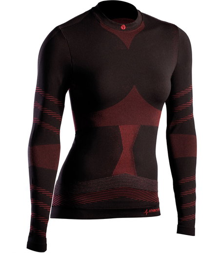 Iron-IC Funktionsunterwäsche Langarmshirt (leicht und atmungsaktiv) Performance dunkelrot Damen