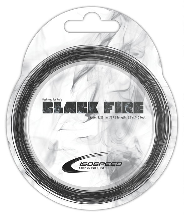 Naciąganie Rakiet z naciągiem tenisowym IsoSpeed Black Fire (trwałość+kontrola) czarny