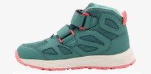 Jack Wolfskin Wanderschuhe Woodland 2 Texapore Mid VC (Klett­ver­schluss, wasserdicht) jade grün Kinder