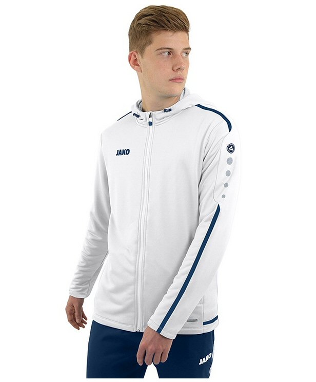 JAKO Kapuzenjacke Striker 2.0 weiss/marineblau Herren