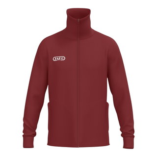 JAKO Freizeit-Trainingsjacke Tracksuit Wardrobe (mit Stehkragen, Polyester-Interlock) rubinrot Herren