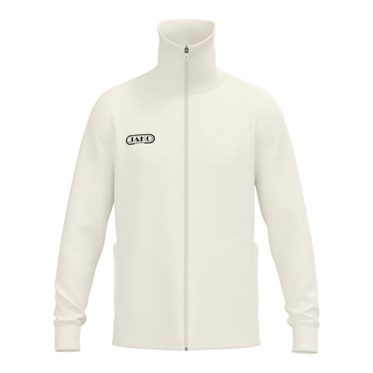 JAKO Freizeit-Trainingsjacke Tracksuit Wardrobe (mit Stehkragen, Polyester-Interlock) weiss Herren