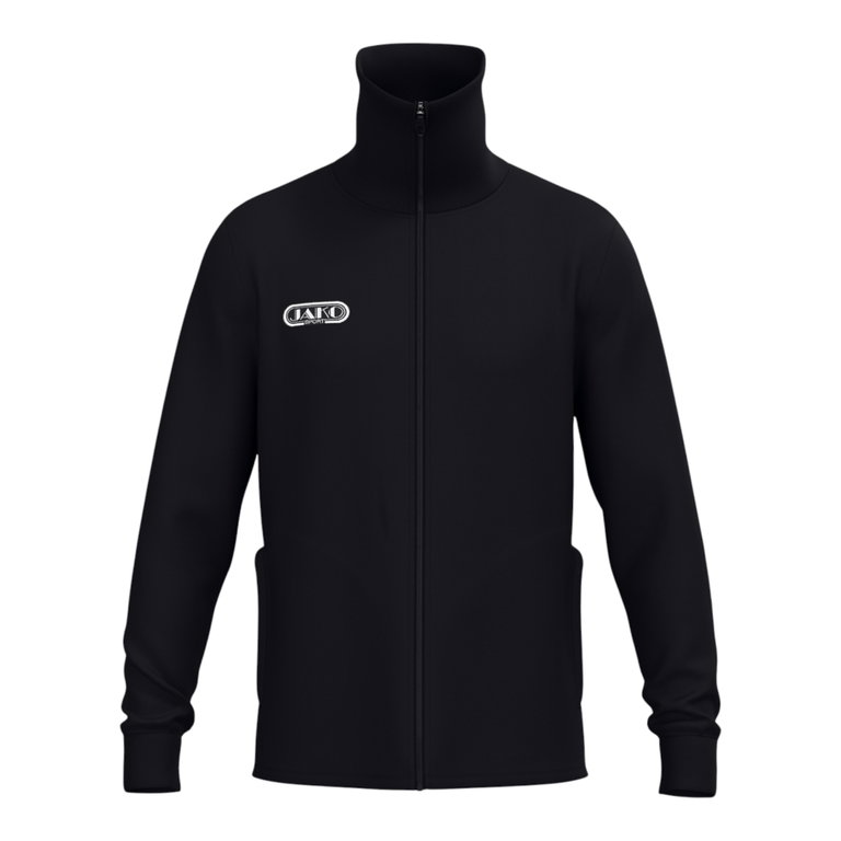 JAKO Freizeit-Trainingsjacke Tracksuit Wardrobe (mit Stehkragen, Polyester-Interlock) schwarz Herren