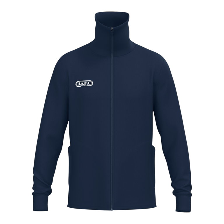 JAKO Freizeit-Trainingsjacke Tracksuit Wardrobe (mit Stehkragen, Polyester-Interlock) marineblau Herren
