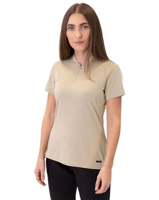 JAKO Freizeit-Polo Pro Casual (Polyester-Stretch-Jersey) beige Damen