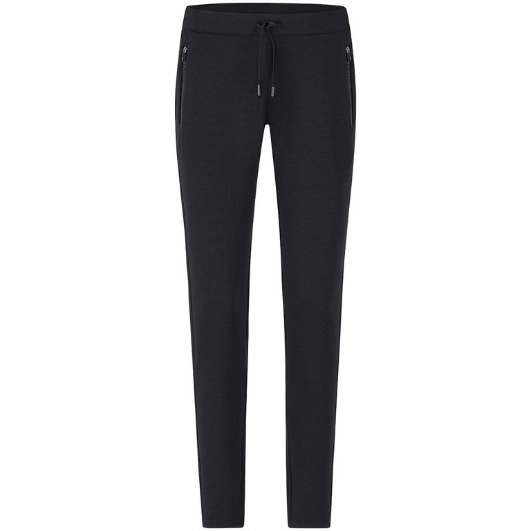 JAKO Jogginghose Pro Casual (elastisches Material, Seitentasche mit Reißverschluss) lang schwarz Damen