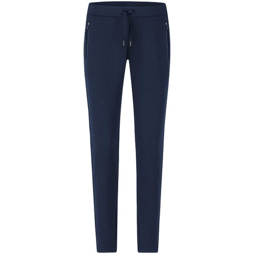 JAKO Jogginghose Pro Casual (elastisches Material, Seitentasche mit Reißverschluss) lang marineblau Damen