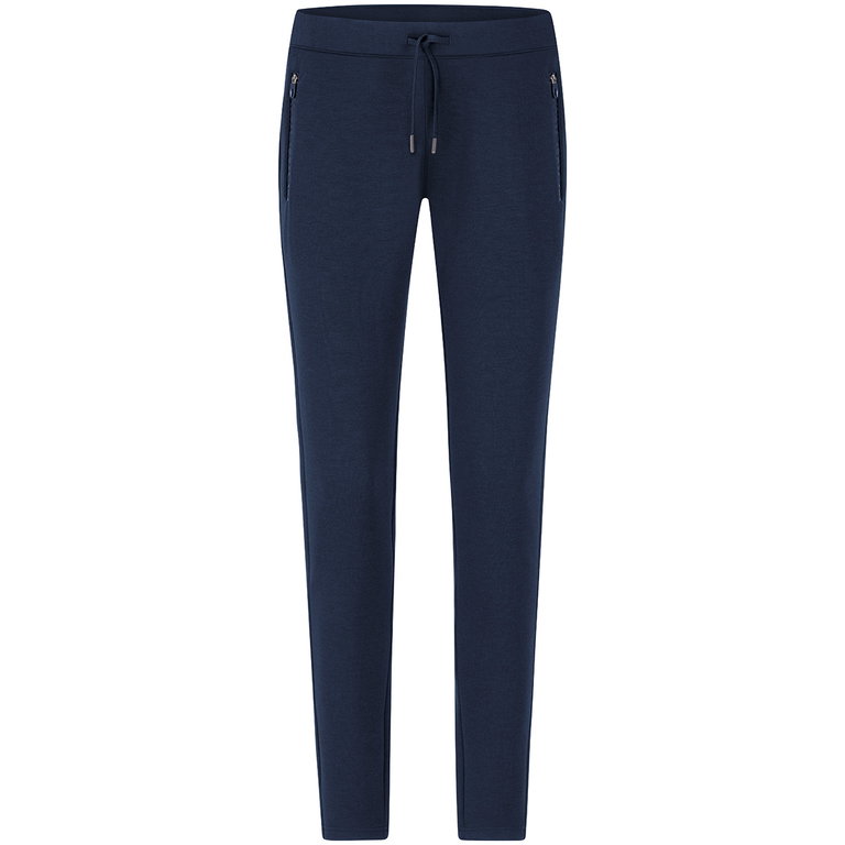 JAKO Jogginghose Pro Casual (elastisches Material, Seitentasche mit Reißverschluss) lang marineblau Damen