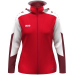 JAKO Kapuzenjacke Dynamic (Polyester-Fleece, Seitentaschen mit Reißverschluss) rot/weiss/dunkelrot Damen