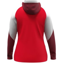 JAKO Hooded Jacket Dynamic (Polyester Fleece, Side Pockets with Zipper) red/white/dark red Ladies