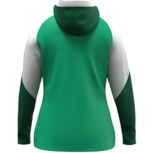 JAKO Hooded Jacket Dynamic (Polyester Fleece, Side Pockets with Zipper) green/white/dark green Ladies