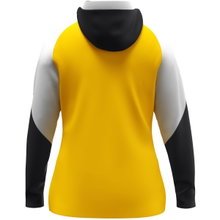 JAKO Hooded Jacket Dynamic (Polyester Fleece, Side Pockets with Zipper) yellow/white/black Ladies