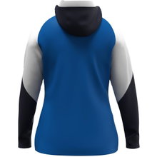 JAKO Hooded Jacket Dynamic (Polyester Fleece, Side Pockets with Zipper) royal blue/white/navy blue Ladies