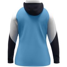 JAKO Hooded Jacket Dynamic (Polyester Fleece, Side Pockets with Zipper) Sky Blue/White/Navy Blue Ladies