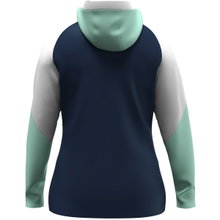 JAKO Hooded Jacket Dynamic (Polyester Fleece, Side Pockets with Zipper) navy blue/white/mint green Ladies