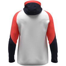 JAKO Hooded Jacket Dynamic (Polyester Interlock Fleece, Side Pockets with Zipper) white/coral red/navy blue Children