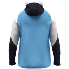 JAKO Hooded Jacket Dynamic (Polyester Interlock Fleece, Side Pockets with Zipper) sky blue/white/navy blue Men's