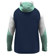 JAKO Hooded Jacket Dynamic (Polyester Interlock Fleece, Side Pockets with Zipper) navy blue/white/mint green Children