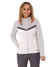 JAKO Iconic Hooded Jacket (Polyester Fleece, Side Pockets with Zipper) white/grey/charcoal grey Ladies