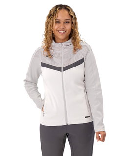 JAKO Kapuzenjacke Iconic (Polyester-Fleece, Seitentaschen mit Reißverschluss) weiss/grau/anthrazitgrau Damen