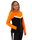 JAKO Iconic Hooded Jacket (Polyester Fleece, Side Pockets with Zipper) black/neon orange Ladies