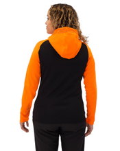 JAKO Iconic Hooded Jacket (Polyester Fleece, Side Pockets with Zipper) black/neon orange Ladies