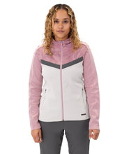 JAKO Iconic Hooded Jacket (Polyester Fleece, Side Pockets with Zipper) Light Grey/Pink/Charcoal Grey Ladies