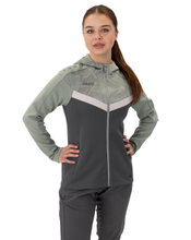 JAKO Iconic Hooded Jacket (Polyester Fleece, Side Pockets with Zip) Anthracite/Mint Green Ladies