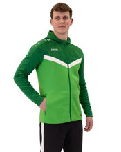JAKO Iconic Hooded Jacket (Polyester Fleece, Side Pockets with Zip) green/dark green Men's
