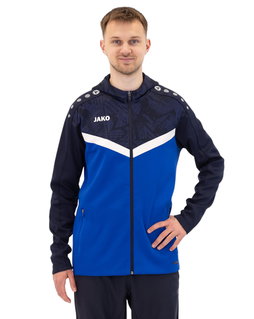 JAKO Kapuzenjacke Iconic (Polyester-Fleece, Seitentaschen mit Reißverschluss) royalblau/marineblau Herren
