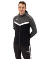 JAKO Kapuzenjacke Iconic (Polyester-Fleece, Seitentaschen mit Reißverschluss) schwarz/anthrazitgrau Herren