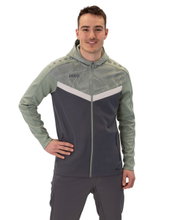 JAKO Hooded Jacket Iconic (Polyester Fleece, Side Pockets with Zip) Anthracite Grey/Mint Green Men