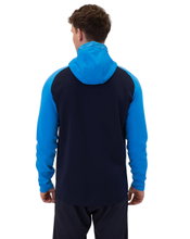 JAKO Iconic Hooded Jacket (Polyester Fleece, Side Pockets with Zipper) navy blue/light blue/yellow Men's