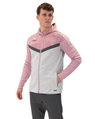 JAKO Kapuzenjacke Iconic (Polyester-Fleece, Seitentaschen mit Reißverschluss) hellgrau/pink/anthrazitgrau Herren