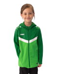 JAKO Kapuzenjacke Iconic (Polyester-Fleece, Seitentaschen mit Reißverschluss) grün/dunkelgrün Kinder