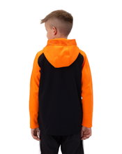 JAKO Hooded Jacket Iconic (Polyester Fleece, Side Pockets with Zip) black/neon orange Children