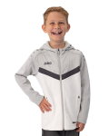 JAKO Hooded Jacket Iconic (Polyester Fleece, Side Pockets with Zip) white/grey/charcoal grey Kids