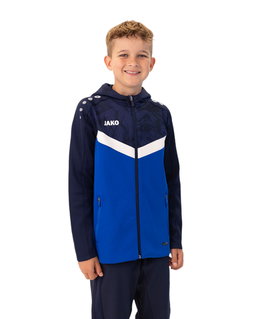 JAKO Kapuzenjacke Iconic (Polyester-Fleece, Seitentaschen mit Reißverschluss) royalblau/marineblau Kinder
