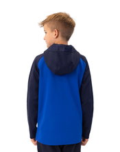 JAKO Iconic Hooded Jacket (Polyester Fleece, Side Pockets with Zip) Royal Blue/Navy Blue Kids