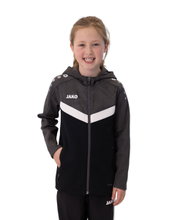 JAKO Hooded Jacket Iconic (Polyester Fleece, Side Pockets with Zip) black/anthracite grey Children