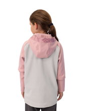 JAKO Iconic Hooded Jacket (Polyester Fleece, Side Pockets with Zipper) Light Grey/Pink/Charcoal Grey Kids